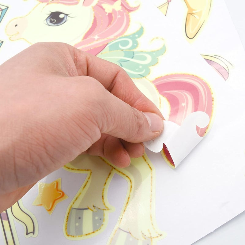 Robmoda Glow in The Dark Stars and Unicorn Wall Decals, Glowing Castle Moon and Rainbow Stickers, 174 pcs Luminous Ceiling Decor for Kids Bedroom, Great Wall Decor for Girls and Boys Gift - Image 5